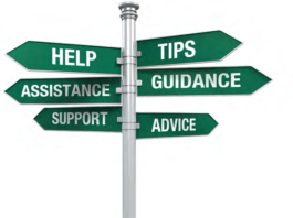 Guidance, support, advice, help, tips, assistane signs