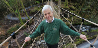 Skywalker… Billy Alexander, of Kells Bay House and Gardens on the ‘The Skywalk’ - Ireland’s Longest Rope Bridge. The Rope Bridge officially opens on Saturday 8th April 2017, Kells Bay house and Gardens, is located on the Skellig Coast, and Wild Atlantic Way, Co.Kerry..Photo:Valerie O’Sullivan/FREE PIC***