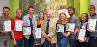 The 2017 Young Horticulturist of the Year. Contestants with QM Brian