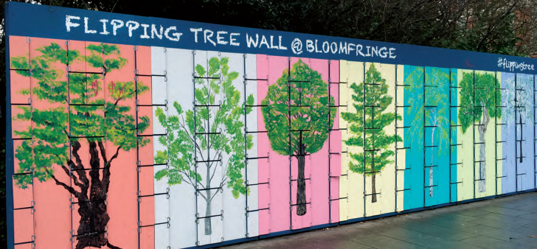 Flipping tree wall @ Bloom Fringe