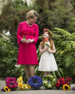 Pictured at the Botanic Gardens Glasnevin, for the launch of Bord Bia's Bloom were: Tara McCarthy, CEO Bord Bia and Skye Toal aged 5 from Finglas. Picture Chris Bellew / Fennell Photography 2018