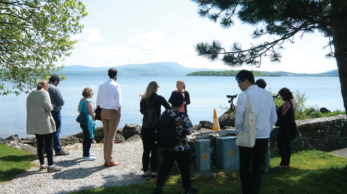Forum participants being briefed on the sea eagle project at Mountshannon, Co Clare