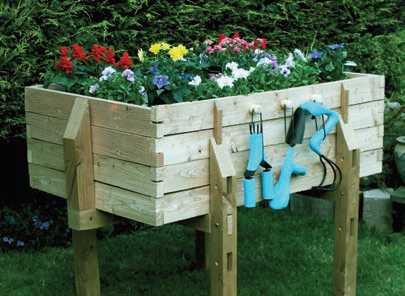 A raised gardening bed