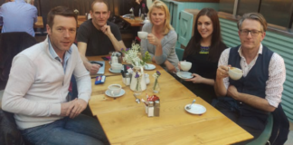 Garden Café Team - (From Left) Peter Donegan, Anthony Heijanga (Guest), Marie Staunton, Sile Seoige, Eugene Higgins