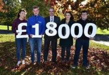 Industry Bursaries for Loughry Food Degree Students. Martin McKendry, CAFRE Director with final year BSc and FdSc Food Degree students Laura Megarity (Armagh), Rian Grant (Newry), Hannah Lennox (Cookstown) and Joe Maynes (Cookstown) at the Bursary Launch event at Loughry Campus, Cookstown