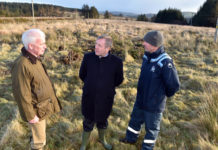 The Minister for Agriculture, Food and Marine Micheal Creed TD (centre) with Dr Fergal Monaghaan, project manager Hen Harrier project and Jack Lynch, Farm owner Cardowmey, Macroom