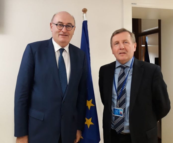 Minister for Agriculture Food and the Marine Michael Creed T.D. with European Commissioner for Agriculture and Rural development, Phil Hogan.