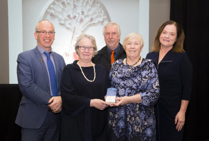 Pictured from left are Dr Peter McLoughlin, Head of the School of Science & Computing, WIT, Patricia Billett, Aidan McDermott, Eva Creely, and Dr Orla O'Donovan, head of the Department of Science WIT