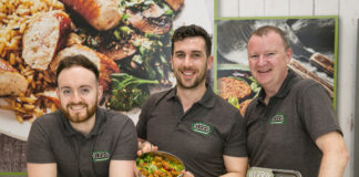 Leigh Carr, Ger Kirwan and Paul Keating, Rudds Fine Foods who launched a new Chorizo White Pudding using traditional flavours with Spanish Chorizo chunks at Bord Bia's Bloom 2019