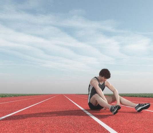 Athlete defeated in competition. This is a 3d render illustration
