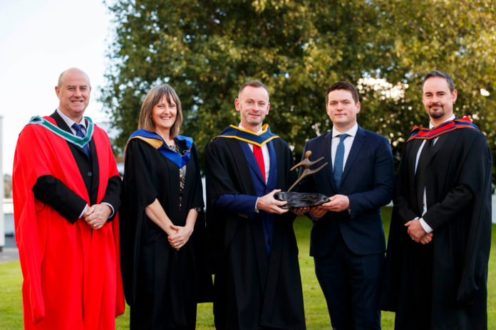 Dr. Anthony Keane and Rachel Freeman are pictured with James Brady, recipient of the annual 'Academic Excellence in Horticulture Award' sponsored by Westland Horticulture and Westland’s Sales Manager, Colm O’Keeffe and Paul Stacey. James graduates the programme with a BSc Horticulture (Hons)