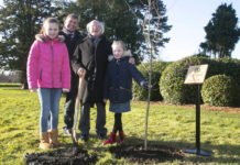 President of Ireland Michael D. Higgins planted a Native “Sessile Oak” tree in the Phoenix Park to commemorate Ireland’s launch of International Year of Plant Health 2020. Pictured with President Michael D. Higgins, are Andrew Doyle, Minister for State at the Department of Agriculture, Food and the Marine, with Molly Keenan aged 11, with her sister Rhona aged 7, both from Scoil Mhuire Na Trocaire, Ardee, Co. Louth. Picture Colm Mahady/Fennells - Copyright© Fennell Photography 2020