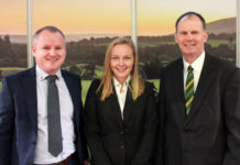 (Left to right) Brian D’Arcy, Joanne Gregory and Richard Charleton pictured on the John Deere stand at BTME 2020.