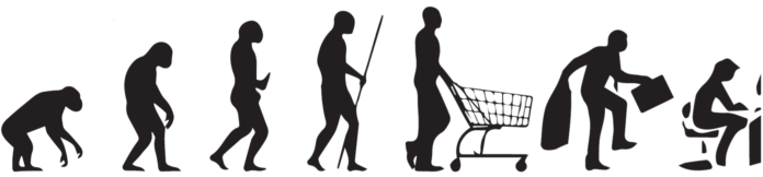 An image showing the evolution of shopping