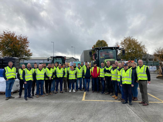 Pictured above are the first group of industry personnel trained through the Sustainable Fertiliser Use Training Programme. at their practical session in Tirlan, Castlecomer, Co Kilkenny.